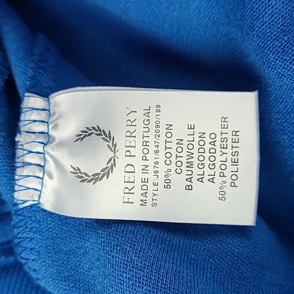 Retro Fred Perry Women's Track Jacket Vintage Portugal Made Blue & Neon Pirate69 - Picture 4 of 6